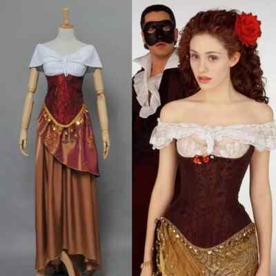 The Phantom of the Opera Christine Daae Dress Cosplay Costume Halloween *S-2XL*