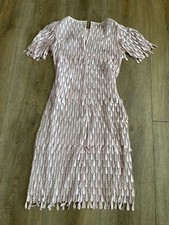 1960s 1970s Vintage I. Magnin  Co.  NWT Pink Tassel Flapper Dress 8