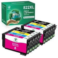 10x 822XL T882XL Ink Cartridge For Epson WorkForce Pro WF-3820 WF-4834 WF-4833
