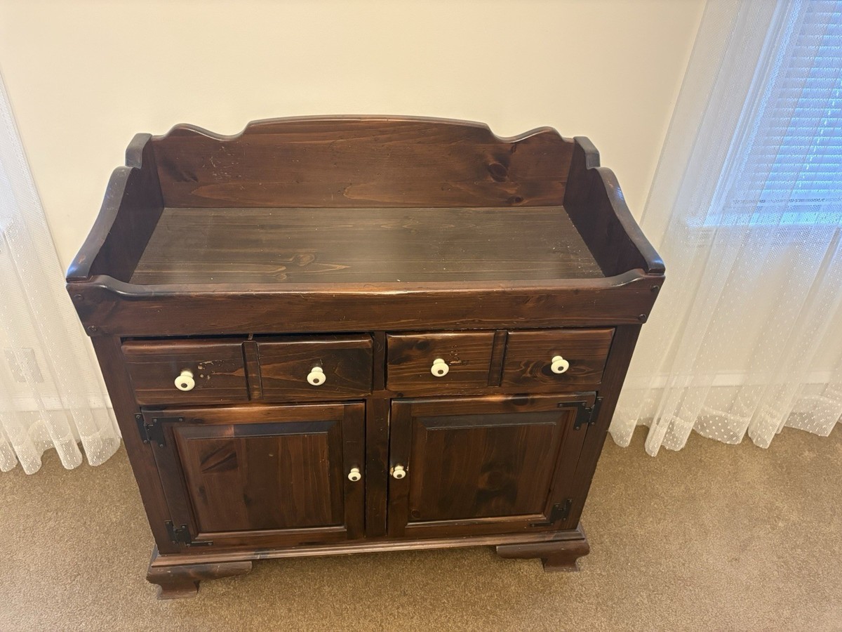 Ethan Allen Old Tavern Pine Dry Sink Cabinet Cupboard Vintage