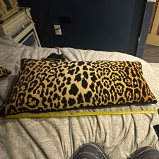 Leopard Print Polyester Decorative Rectangular Throw Pillow Zip 14 x 20 in
