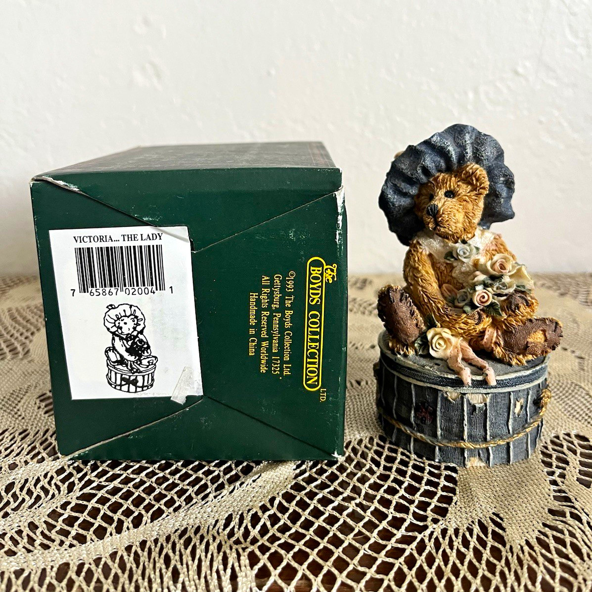 Boyds Bears & Friends VTG 1993 Bearstone Victoria… The Lady Resin Figurine Box