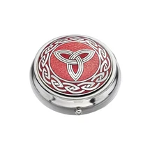 Pill box silver-plated Celtic Trinity Knot red brand new and boxed