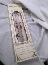 2pcs  Candles French Hand-Printed Pole Candle Taper Dinner Candles 10 Inch