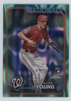 2024 Topps Chrome Aqua Lava Refractor 48/199 Jacob Young #264 Rookie RC 6q5