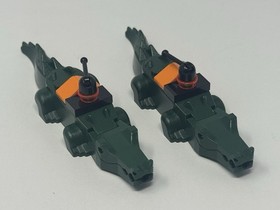 Lot of 2 Lego Dark Green Alligator/Crocodile 8632 Agents Swamp Raid