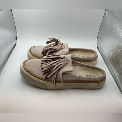 Toms Sunrise light purple suede mules women s size 5