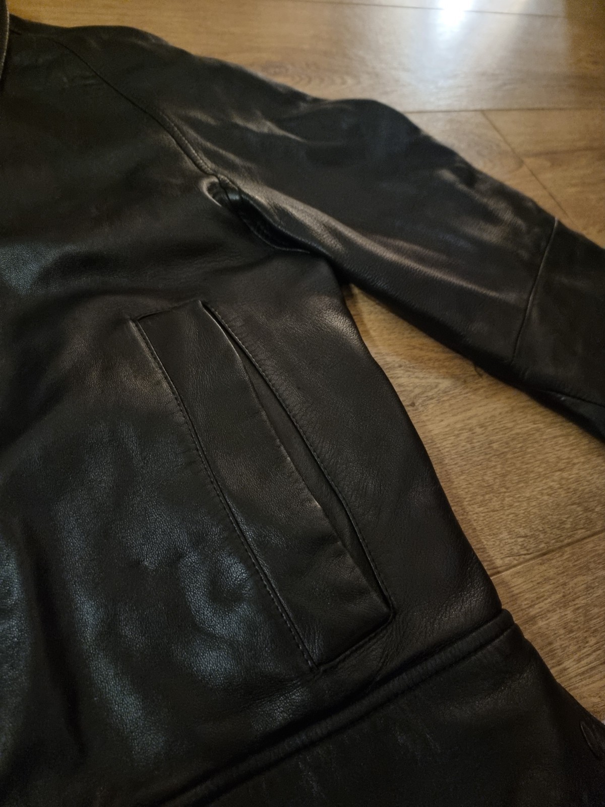 Medium Black Ralph Lauren Purple Label Lambskin Leather Jacket, Removable Liner image 6