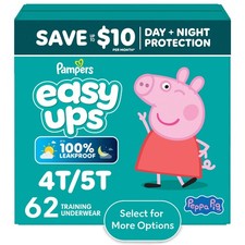 Pampers Easy Ups Girls Boys Training Pants Size 6 62 Ct Peppa
