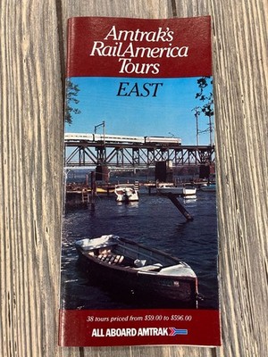 Amtraks RailAmerica Tours Prospekt East 1983 Reiseführer gedruckt in USA