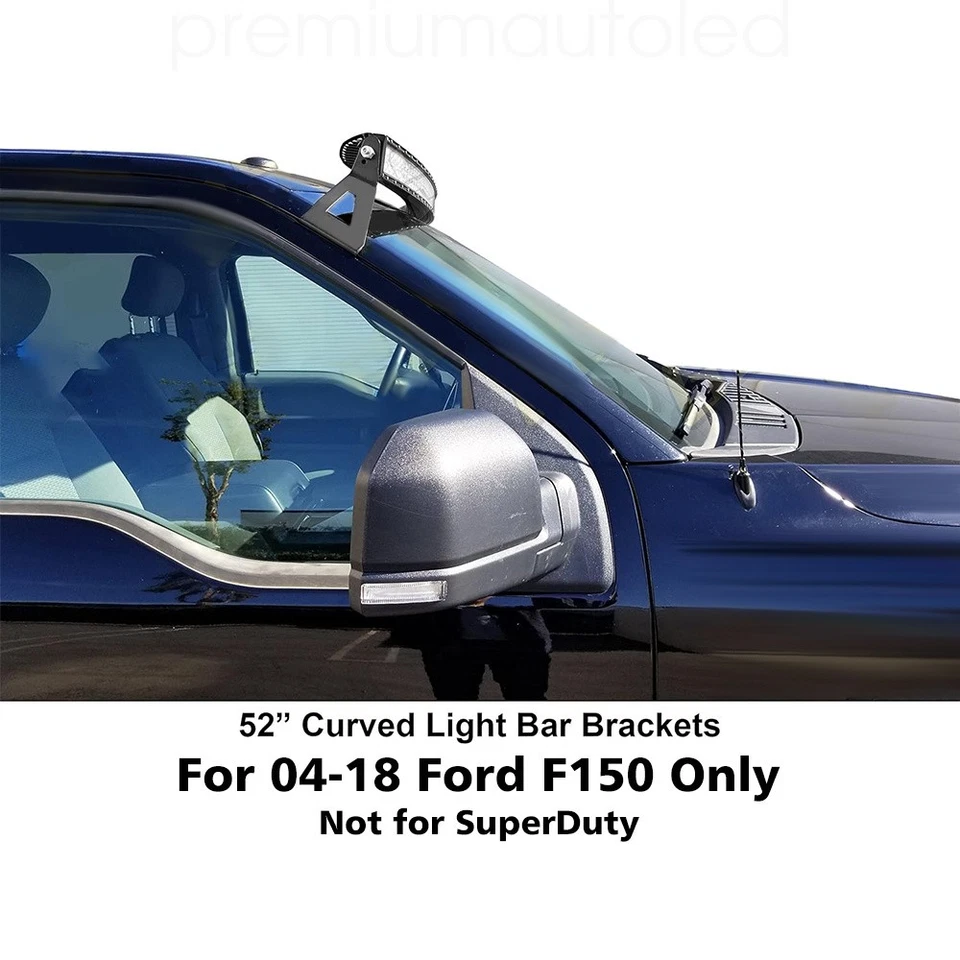 52” Curved LED Light Bar Mounting Bracket+pods for 04-2020 Ford F150 &SVT Raptor - Image 3 of 4
