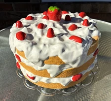 Vintage Strawberry Shortcake Ceramic Cake Dish--read description