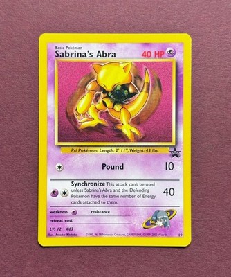 Pokemon 2000 Black Star Promo #19 Sabrina's Abra, Wizards TCG Vintage Englisch NM