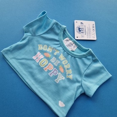 BUILD A BEAR Ostern T-Shirt Don't Worry Be Hoppy 2026 Edition Neu mit Etikett 