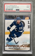 2019-20 Upper Deck Carter Verhaeghe #224 Young Guns (RC) High Gloss #7/10 PSA 9