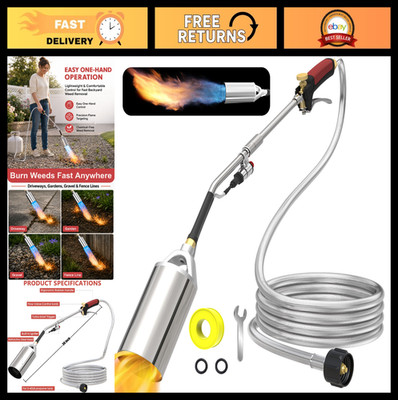 High Output Propane Torch Weed Burner Kit, 10FT Hose, Flame Control, Turbo Ignit