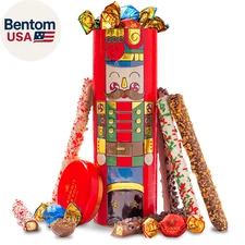 Christmas Gift Baskets- Nutcracker Chocolate Pretzel Food Candy Gift Box- for Ho