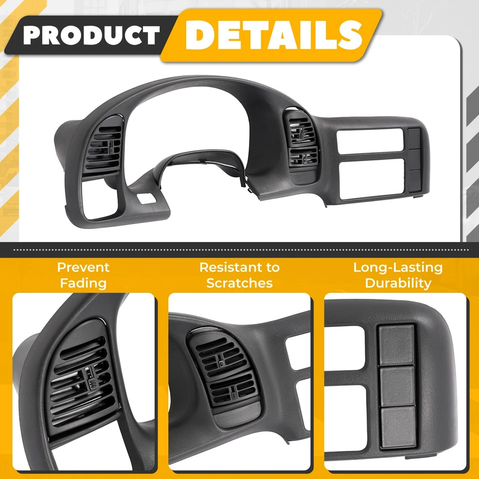 Panel de ventilación de bisel de borde de radio de tablero gris para Chevy Astro/GMC Sarfari 95-05 Foto 4 de 4