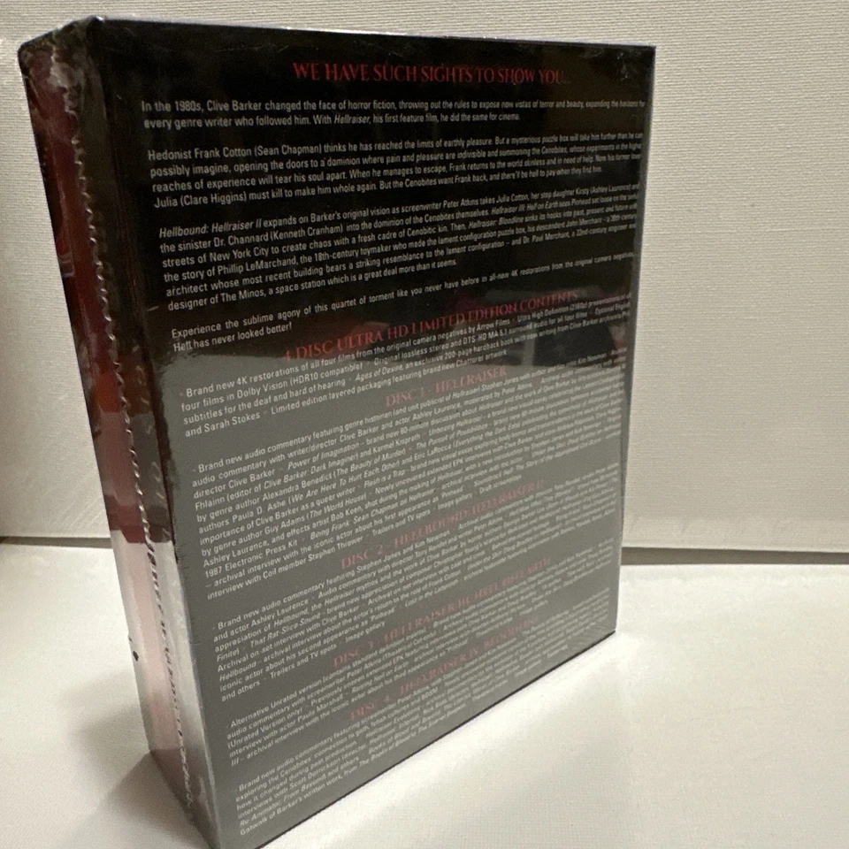 NEW Hellraiser Quartet of Torment (4K UHD, Limited CHATTERER Edition, Arrow) RAR Foto 2 de 3