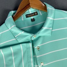 Peter Millar Polo Shirt Mens 2XL Mint Green Summer Comfort Performance Golf