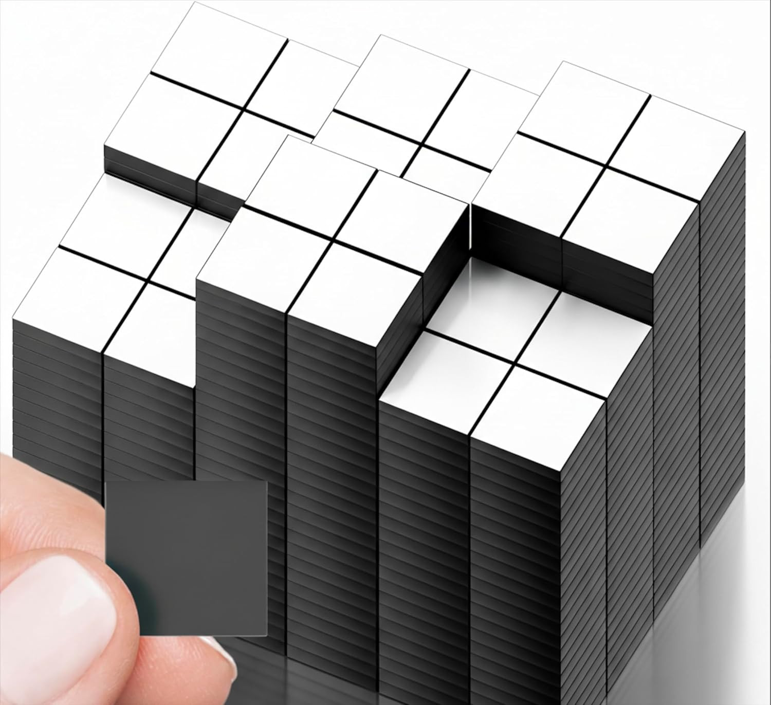 Hyper-Sticky Magnets with Adhesive Backing (350 Pcs) - Strong Magnetic Squares f