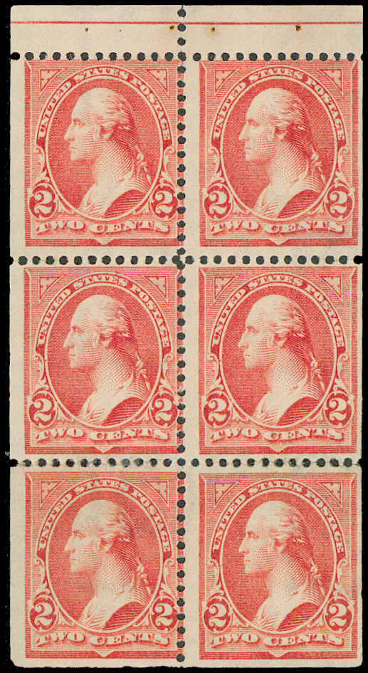 US Scott 279Bj Mint, Original Gum Booklet Pane, Fine - Very Fine, SCV $500.00