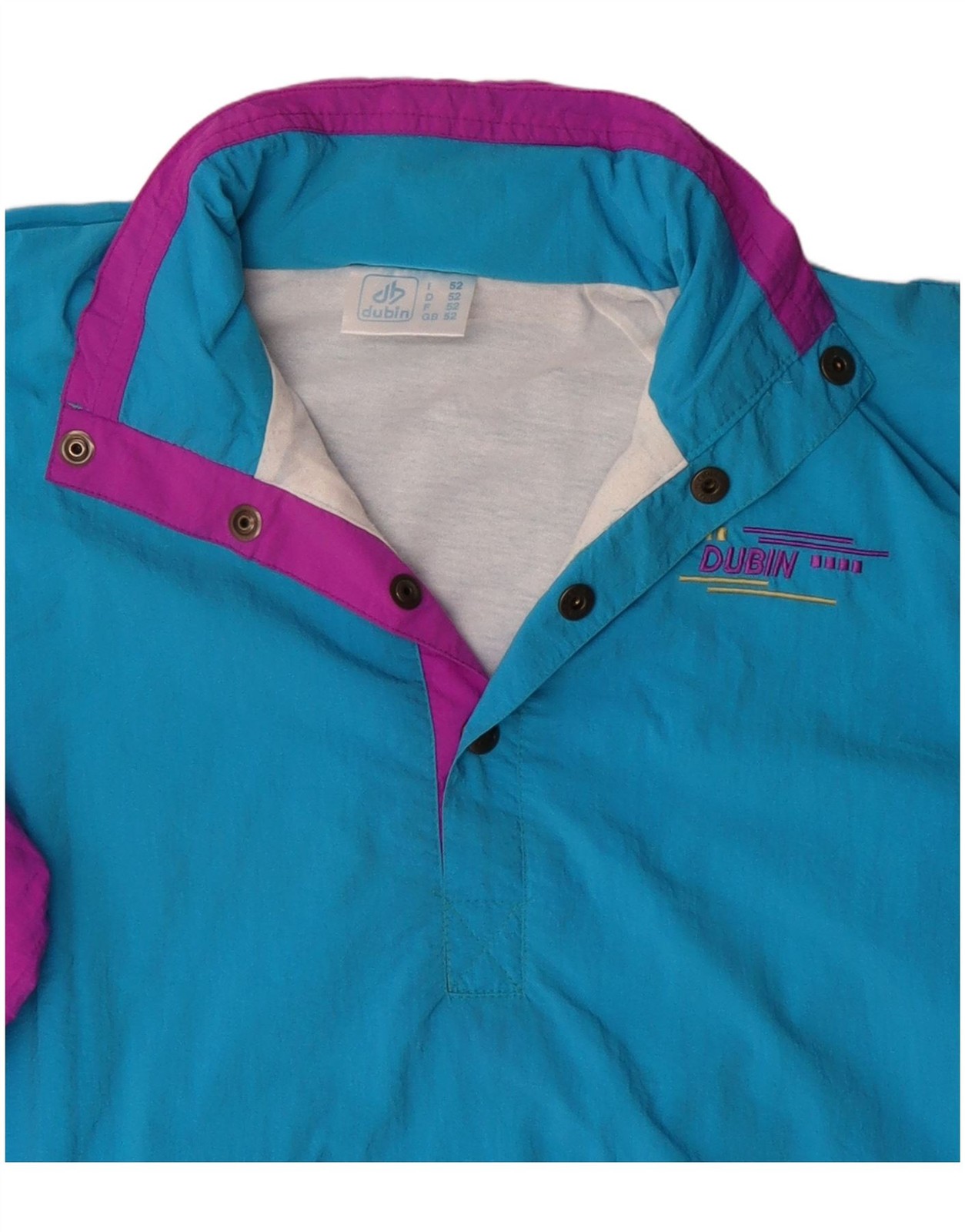 Dubin Mens Pullover Tracksuit Top Jacket IT 52 Large Blue Colourblock DS18 image 3