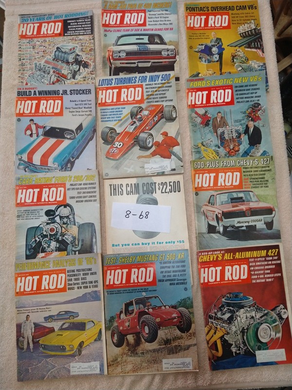 -Vintage- Hot Rod Magazines 1968 Complete Full Year