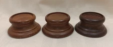 3 SMALL ROUND WOOD Decorative Riser PEDESTAL DISPLAY STANDS 1.78" by 7/8" Tall