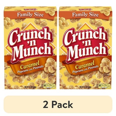 (2 pack) CRUNCH 'N MUNCH Caramel Popcorn with Peanuts, 12 oz...