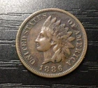 1886 T1 Indian Head Cent Penny, VF. Semi-Key! G67