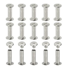 Chicago Screw, 60 Set M5 x 16mm Metal Phillips Head Screw Rivets, Silver Tone
