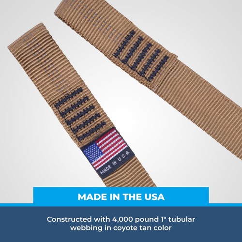 Brown woven step aider with black trim, white star and red wave design, and “MADE IN THE USA” text.