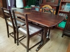 Vintage Ercol Oak Dining Table And Chairs
