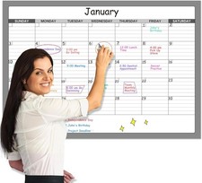 Reusable 40" x 28" Dry Erase Wall Calendar - Ideal for Home, Office  Classroom