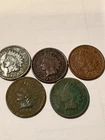 Indian Head Pennies, 5 ea