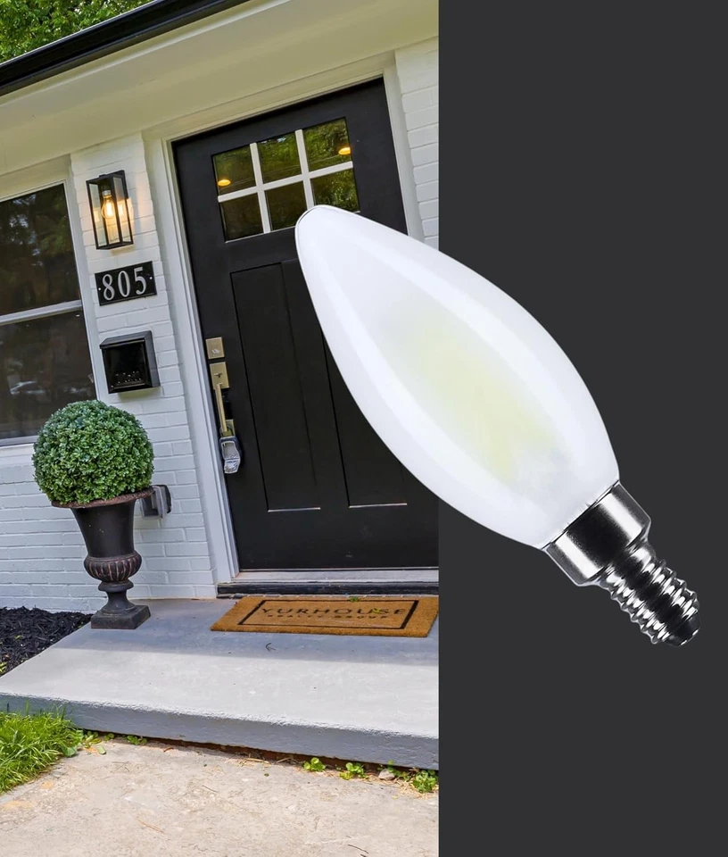 Satco S12497 - 8 Watt B11 LED E12 Frosted Light Bulbs - 4000K (6 or 24 Pack) - Image 4 of 4