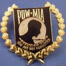 WHOLESALE LOT 12 POW MIA GOLD ENAMELED LAPEL HAT PINS military vietnam veteran