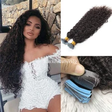 Water Wave Tape in Human Hair Extension Brazilian Skin Weft Tape on Hair 40Pcs