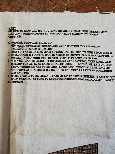 Northern Woods Vest Fabric Panel Kit Sew And Stuff Vest Craft Decoration Cute - Picture 10 of 11