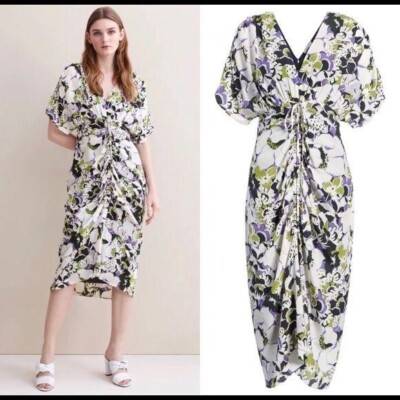 lewit silk dress Double Strap Floral Silk Dress (Women)
