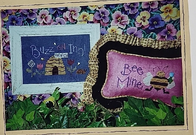 Lizzie Kate Cross Stitch Pattern Buzz on Inn Honey Hive Bee Mine OOP  5r20 - Image 2 of 4