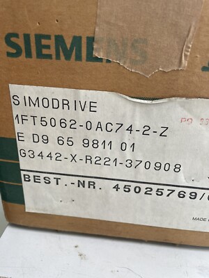 Siemens 3~Servomotor Motor Synchronmotor Simotics 1FT5062-0AC74-2-Z NEU New !