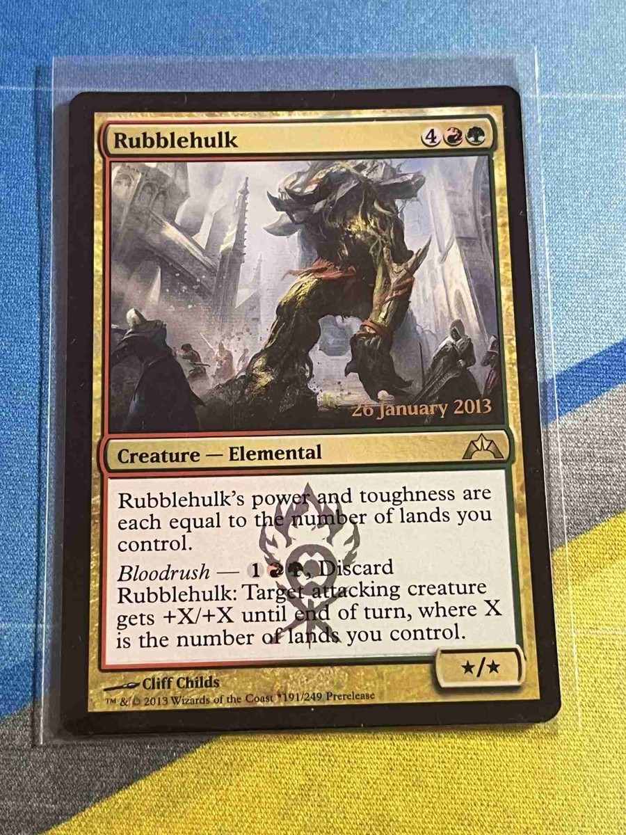 mtg gatecrash promo cards Magic the Gathering MTG Gatecrash Prerelease Promo RUBBLEHULK Foil