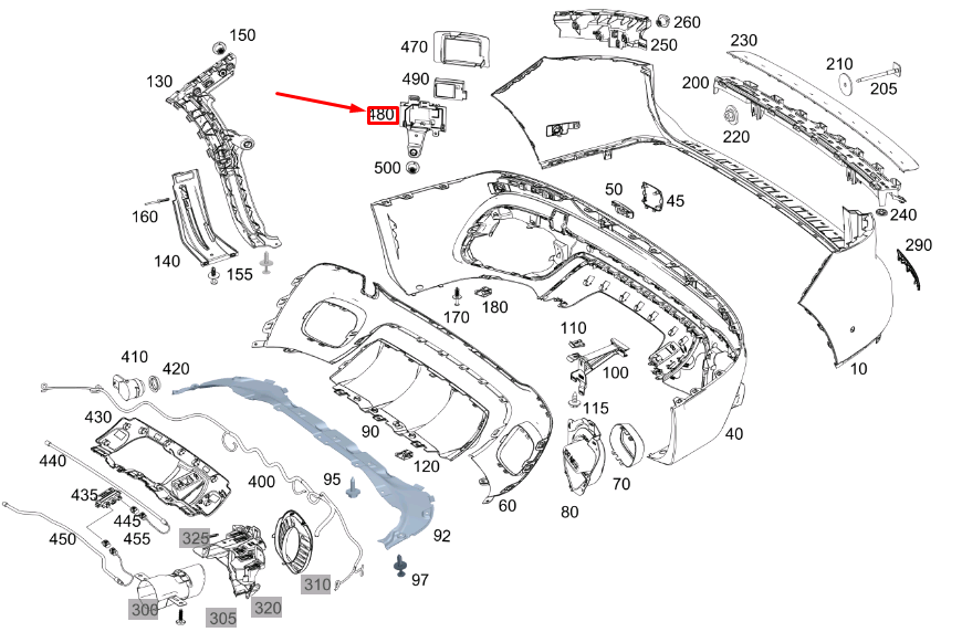 MERCEDES-BENZ GLB X247 Radarhalterung hinten rechts A2478212200