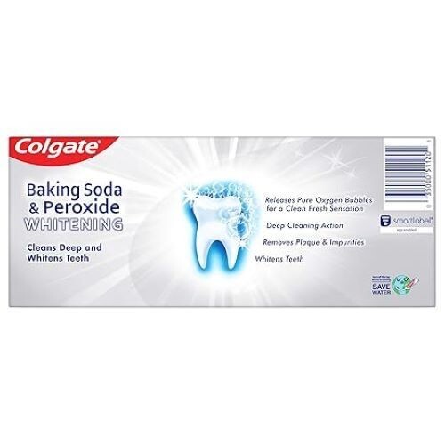 NEW Colgate Baking Soda and Peroxide Toothpaste, Teeth, 6 Oz Tube, 2 Pack - Picture 3 of 5