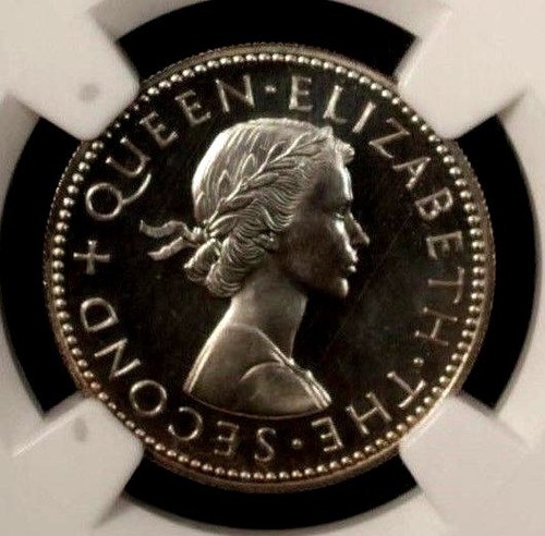 Rhodesia & Nyasaland 1 Shilling 1955 NGC PF 66 Cameo UNC Silver Elizabeth II - Picture 3 of 4