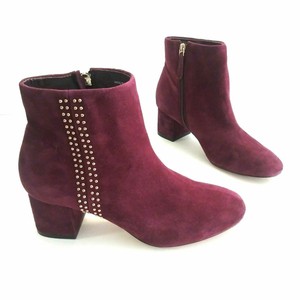 wine suede boots