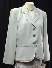 Night Studio NY mint Blazer light jacket suit coat gem button pleated 14 VTG NWT