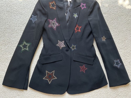Giacca Blazer Cinq A Sept Donna Abbellita Strass Star Cheyenne Nero - Foto 8 di 24